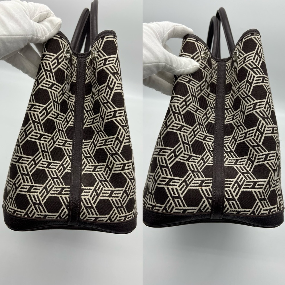 Authentic Hermès canvas/ brown leather Garden party 36 - Picture 8 of 17